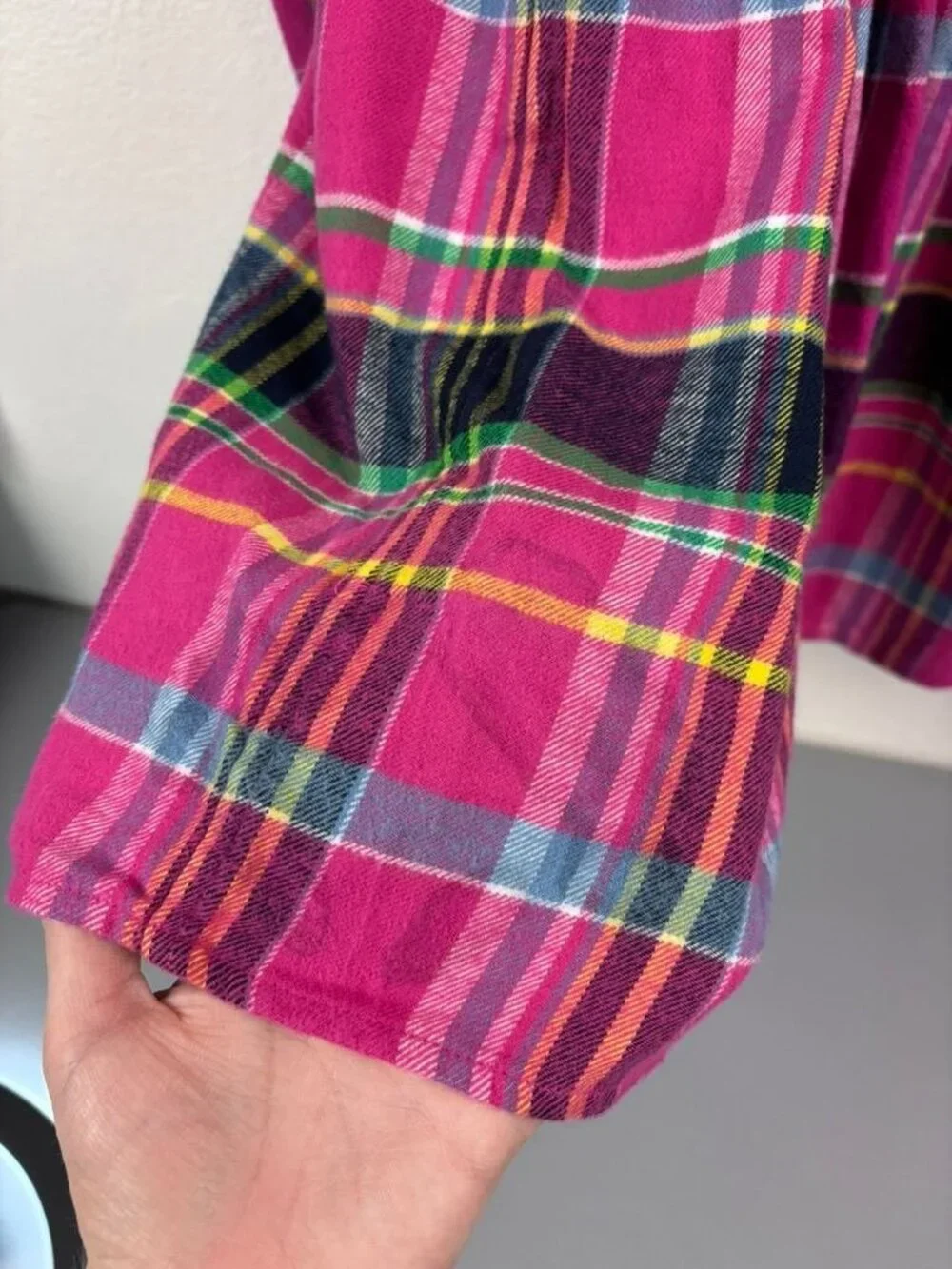POLO Ralph Lauren girls 16 pink plaid long sleeve flannel dress preppy NWT